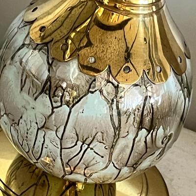 Lot 166 Italian Brass & China Ewer