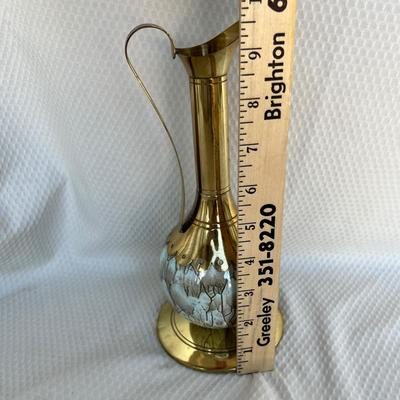 Lot 166 Italian Brass & China Ewer