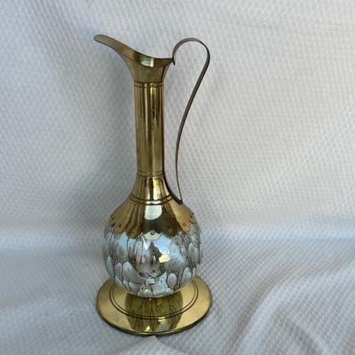 Lot 166 Italian Brass & China Ewer