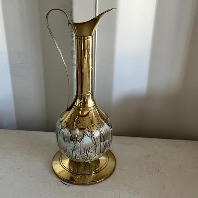 Lot 166 Italian Brass & China Ewer