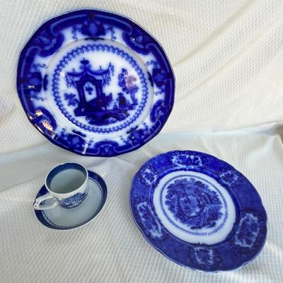 Lot 175 Flow Blue Oriental Pattern