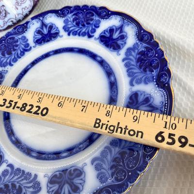 Lot 17 Flow Blue & Mulberry plates