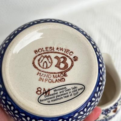 Lot 182 Polish Pottery Creamer & Sugar