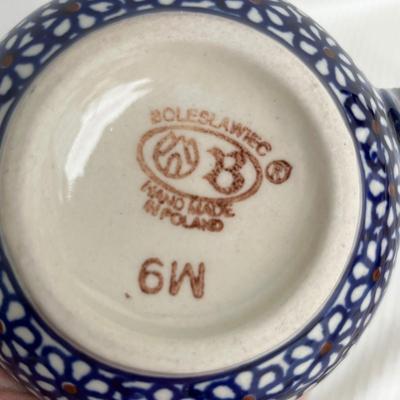 Lot 182 Polish Pottery Creamer & Sugar