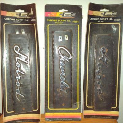 Chrome Script Emblems- Chevrolet and Hotrod