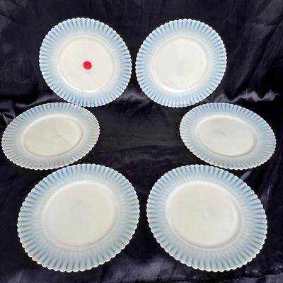 Lot 201 Petalware Uranium Glass Salad Plates