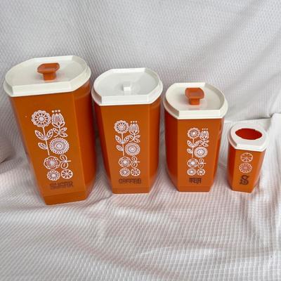 Lot 203 70s Plastic Canister set