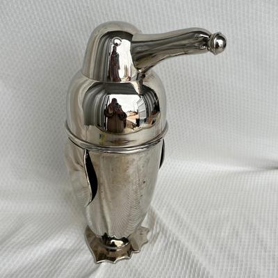 Lot 205 Restoration Hardware Chrome Penguin Cocktail Shaker