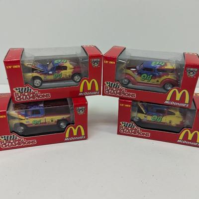 Bill Elliott Racing Champions 4 Car Set #94 McDonalds 3.25" Length