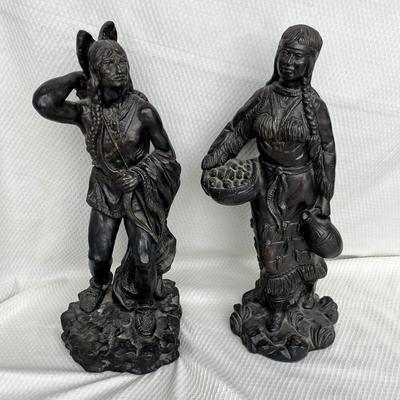 Lot 207 Native American Chalkware Sculptures