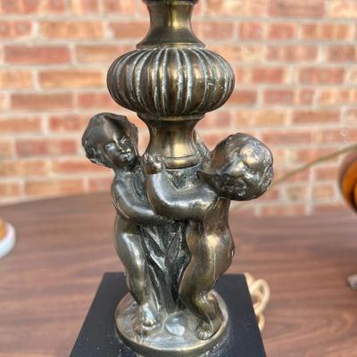 Vintage Hollywood Regency Style Smoked Glass Table Lamps, Set of 2