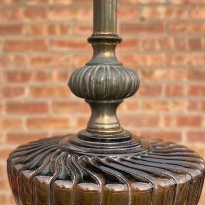 Vintage Hollywood Regency Style Smoked Glass Table Lamps, Set of 2