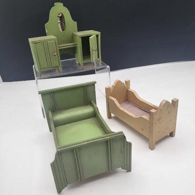 Vintage Germany Wood Dollhouse Furniture