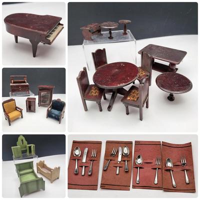 Vintage Germany Wood Dollhouse Furniture