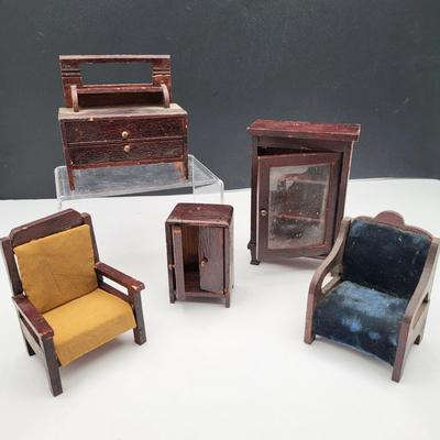 Vintage Germany Wood Dollhouse Furniture