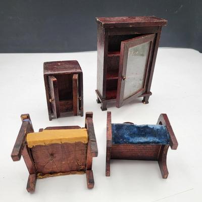 Vintage Germany Wood Dollhouse Furniture