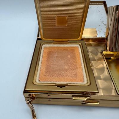 Vintage Gold Tone Purse Compact - Cosmetics Purse & Cigarette Case
