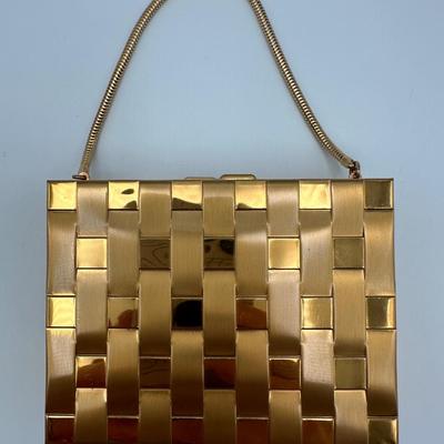 Vintage Gold Tone Purse Compact - Cosmetics Purse & Cigarette Case