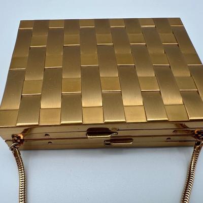 Vintage Gold Tone Purse Compact - Cosmetics Purse & Cigarette Case