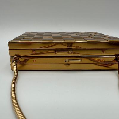 Vintage Gold Tone Purse Compact - Cosmetics Purse & Cigarette Case