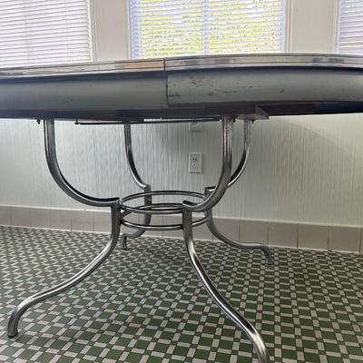 1950s Chrome Table with Leaf and Chairs