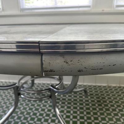 1950s Chrome Table with Leaf and Chairs