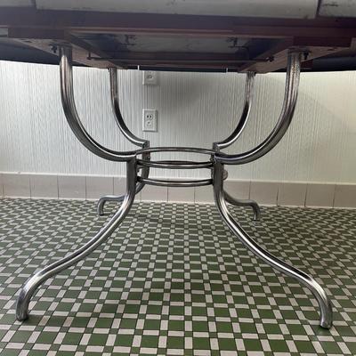 1950s Chrome Table with Leaf and Chairs