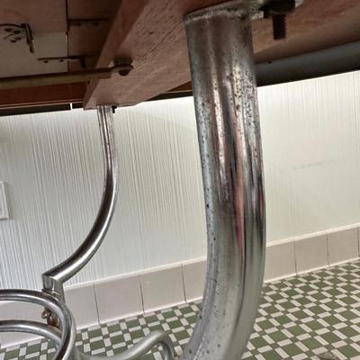 1950s Chrome Table with Leaf and Chairs