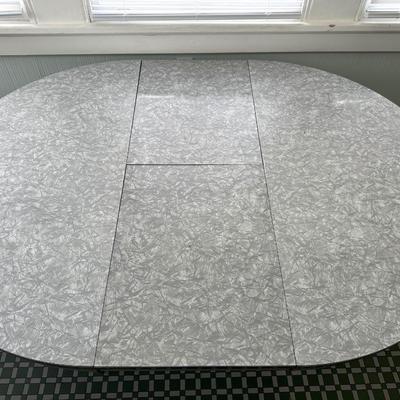 1950s Chrome Table with Leaf and Chairs