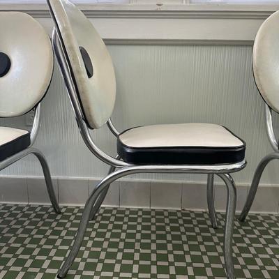 1950s Chrome Table with Leaf and Chairs