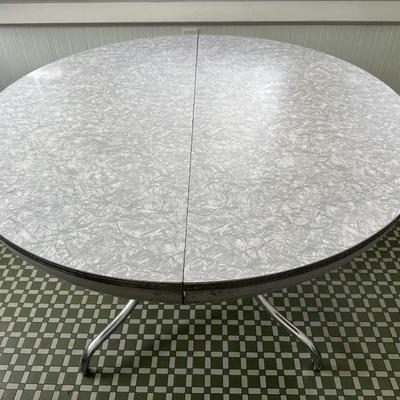 1950s Chrome Table with Leaf and Chairs