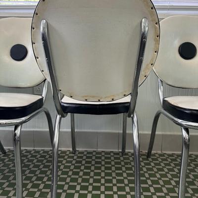 1950s Chrome Table with Leaf and Chairs