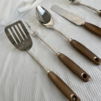 Lot 254 Copper paint vintage utensil set