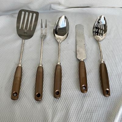 Lot 254 Copper paint vintage utensil set