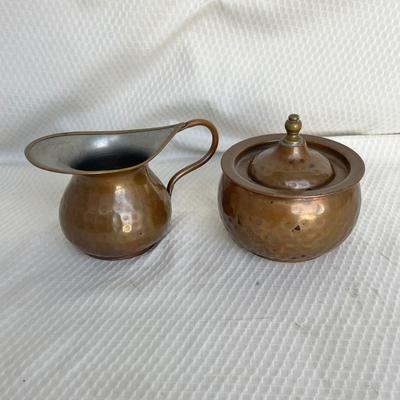 Lot 255 Antique Copper Creamer & Sugar