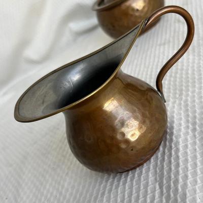 Lot 255 Antique Copper Creamer & Sugar