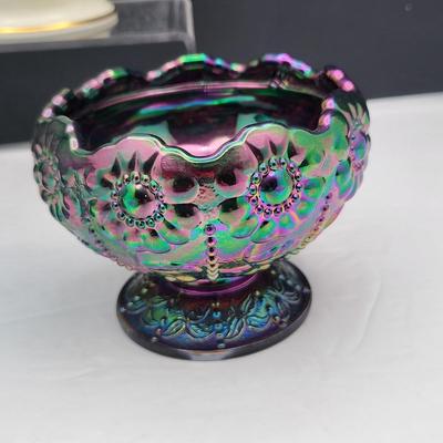 Fenton Carnival Glass & Pfaltzgraff Vase