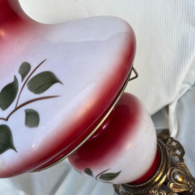 Lot 279 Red Gone with the Wind Lamp