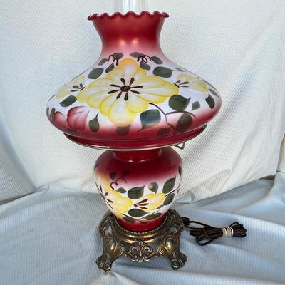 Lot 279 Red Gone with the Wind Lamp