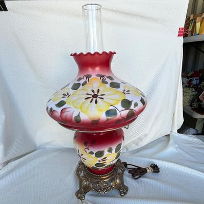 Lot 279 Red Gone with the Wind Lamp