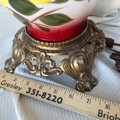 Lot 279 Red Gone with the Wind Lamp