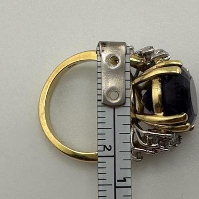 18k Gold Amethyst and Diamond Ring