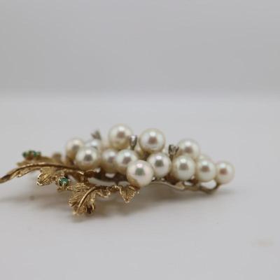 14kt Gold Leaf Brooch Pin