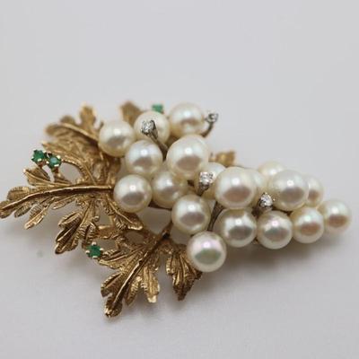 14kt Gold Leaf Brooch Pin