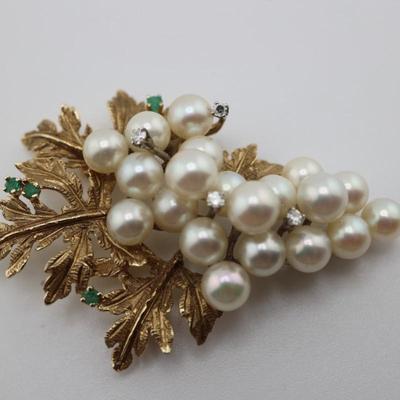 14kt Gold Leaf Brooch Pin