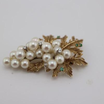 14kt Gold Leaf Brooch Pin