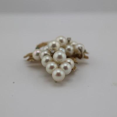 14kt Gold Leaf Brooch Pin