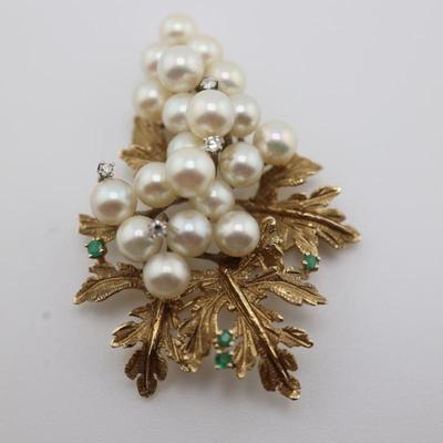 14kt Gold Leaf Brooch Pin