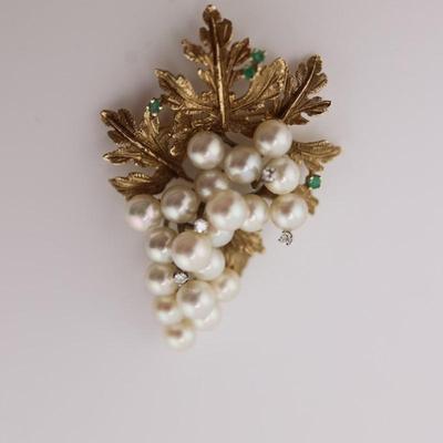 14kt Gold Leaf Brooch Pin