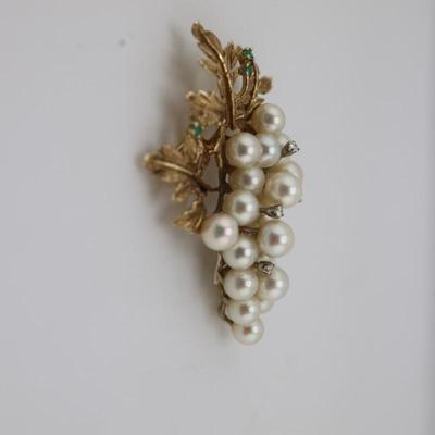14kt Gold Leaf Brooch Pin